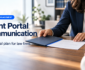 Attorney and client reviewing a law firm communication plan